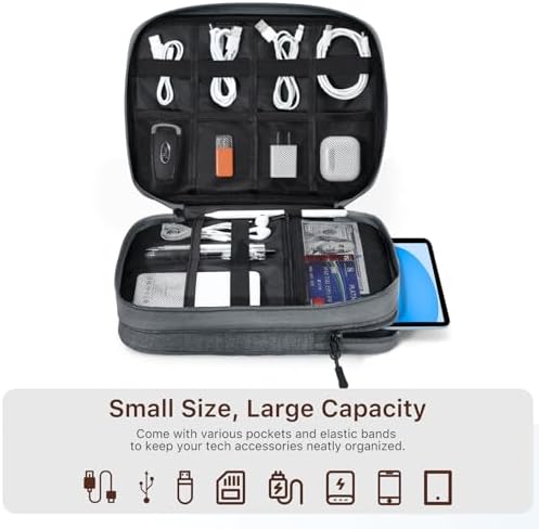 Dadanism Electronics Travel Organizer Case, Double Layers Cord