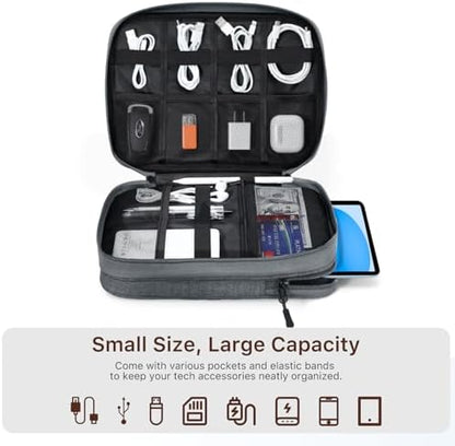 Dadanism Electronics Travel Organizer Case, Double Layers Cord