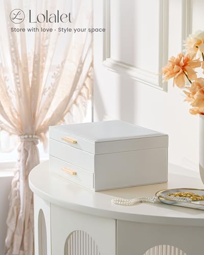 Lolalet 2-Layer Jewelry Box Organizer for Women Girls Room Decor