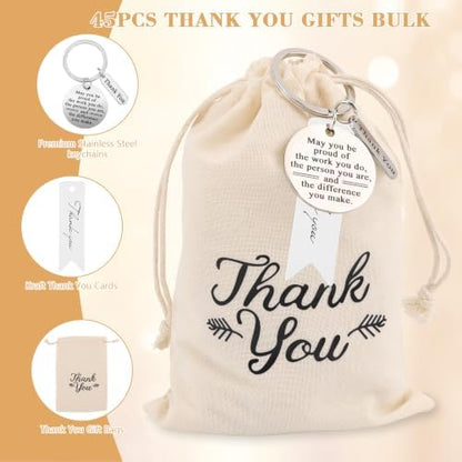 NICEMOVIC 45 Pcs Employee Thank You Gifts Bulk, Thank You Keychain