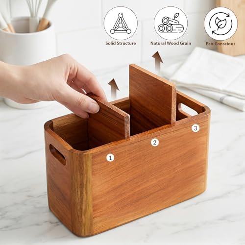 Kitchen Utensil Holder for Counter and Countertop, Acacia Utensil