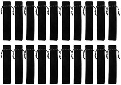 HORNO 20 PCS Velvet Drawstring Pen Pouch Sleeve Holder Single Pen Bag