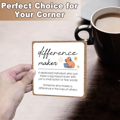 Funny Difference Maker Decor, Office Inspirational Quote Capybara Sign