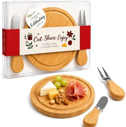Storage-ready Bamboo Cheese Board Set, 6-Inch Mini Personal