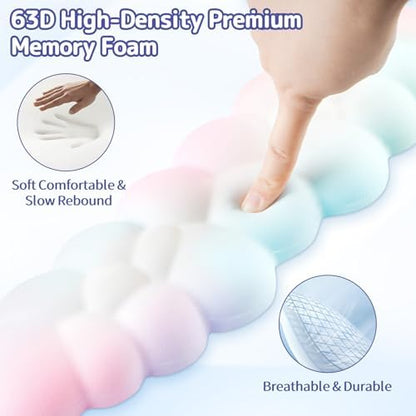 Sushret Cloud Wrist Rest Keyboard, Cloud Keyboard Wrist Pad Set with