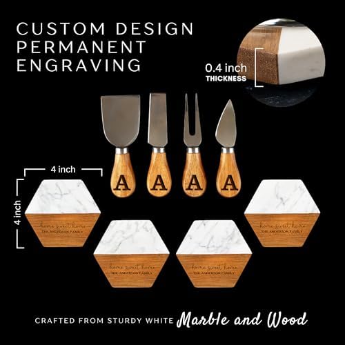 Personalized Housewarming Gifts, Custom Marble Charcuterie Cheese