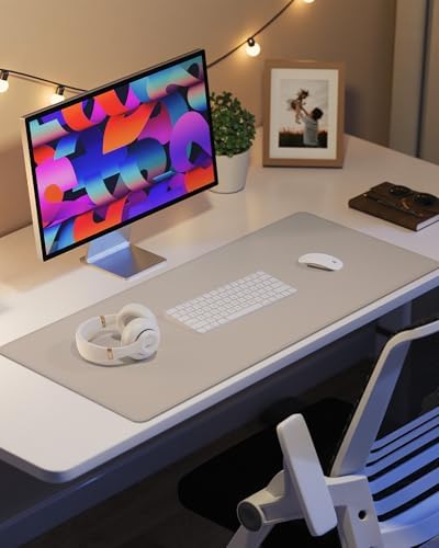 AFIING Desk Pad Protector 23.6" x 13.7" - Non-Slip Waterproof PU