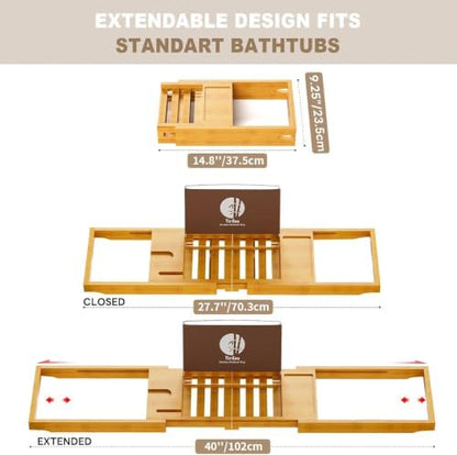 Bathtub Tray Caddy, Expandable Bath Tray, Unique House Warming