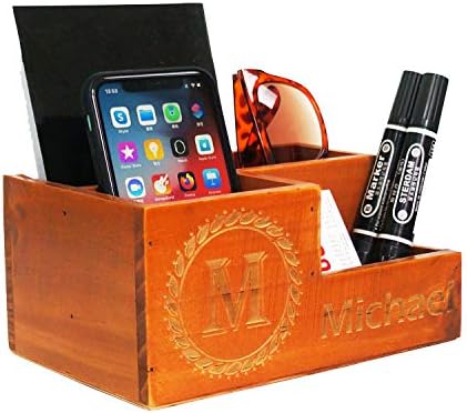 Personalized Wooden Desktop Organizer - Custom Home Desk Organizer