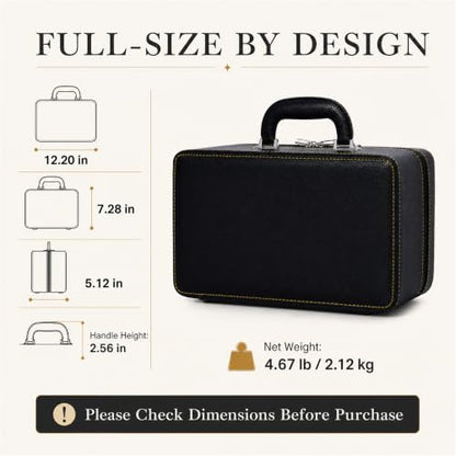 Oirlv Large 3-Layer Jewelry Travel Case with Removable Trays, Black