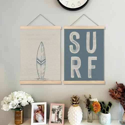 BearCake Surf Room Decor, Coastal Beach Surf Wall Art Poster Hanger
