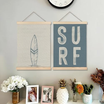 BearCake Surf Room Decor, Coastal Beach Surf Wall Art Poster Hanger