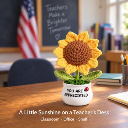 Crochet Sunflower Teacher Gift, Thank You & Appreciation Gift for