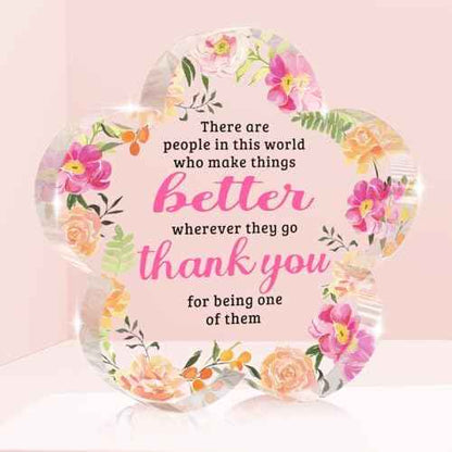 Thank You Gifts, Affirmations Flower Shape Acrylic Sign