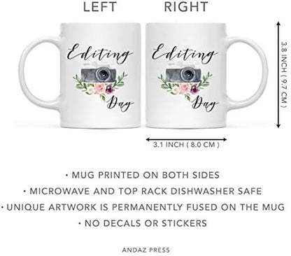 Andaz Press Photographer 11oz. Coffee Mug Gift, Editing Day, Camera