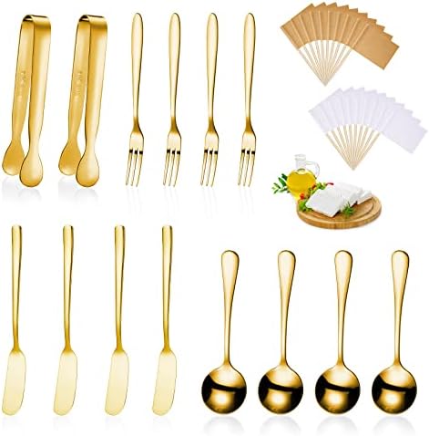 Patelai 14 Pcs Charcuterie Utensils Cheese Knives Forks,Golden