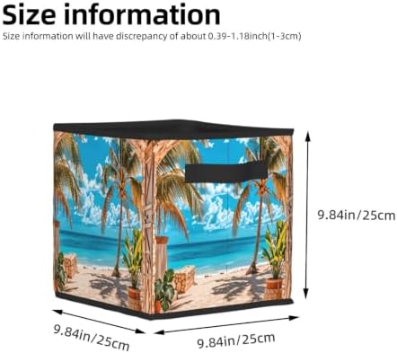Fabric Storage Bins Closet Storage Bins - Beach Landscape Tropic Ocean