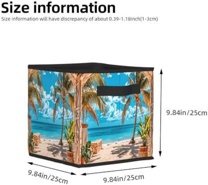 Fabric Storage Bins Closet Storage Bins - Beach Landscape Tropic Ocean