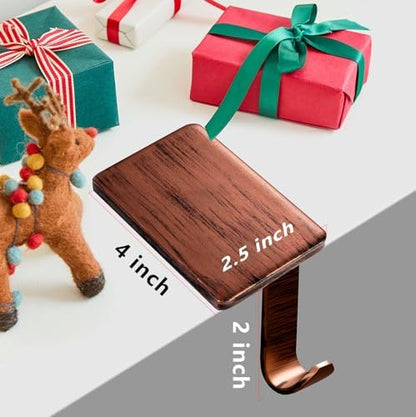 Stocking Holders for Mantle - Set 4, Weighted Metal - Christmas