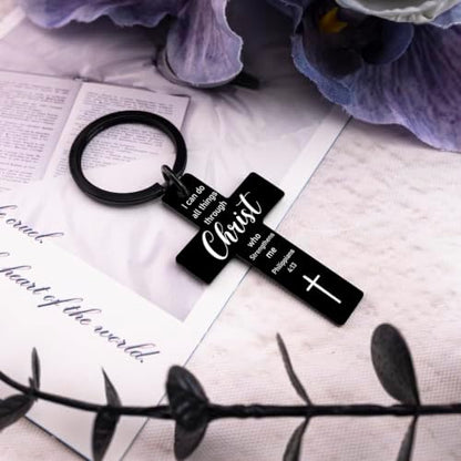 Christian Cross Keychain Inspirational Religious Gifts for Women Men