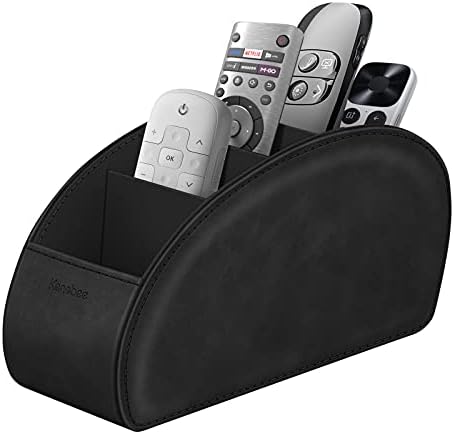 KENOBEE Remote Control Holder with 5 Compartments, Black