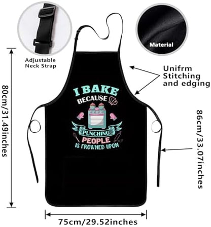 Funny Baking Apron for Women Men - Cute Cooking Aprons for Adults with