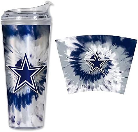 Rico Industries NFL Football Glitter 24oz Acrylic Glitter Tumbler with