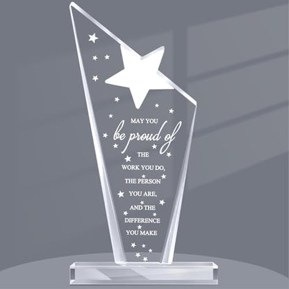Maitys 1 Pcs Thank You Gift Employee Appreciation Acrylic Plaque Star