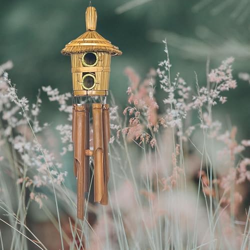 Bellaa Bamboo Wind Chimes, Bird House
