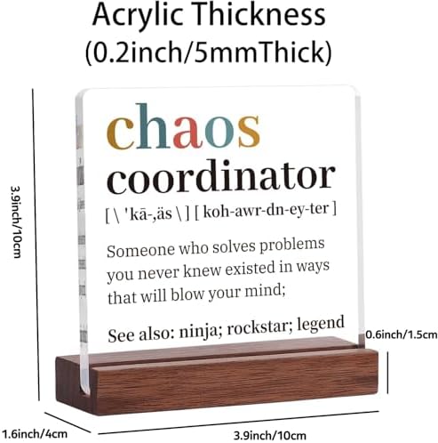 Hiipeenow Thank You Gifts for Women Men, Chaos Coordinator Acrylic