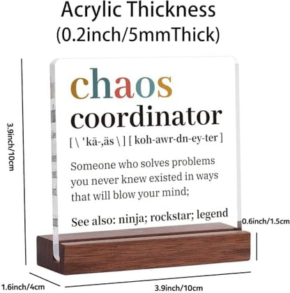 Hiipeenow Thank You Gifts for Women Men, Chaos Coordinator Acrylic