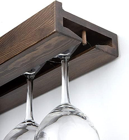 Rustic State Smith Wall Mounted Wood Floating Wine Bottle Rack with