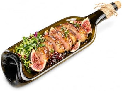 Melted Wine Bottle Serving Tray, Glass Cheese Board for Cheese and