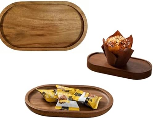 Oval Wood Serving Trays Set, Large Natural Wooden Serving Platters