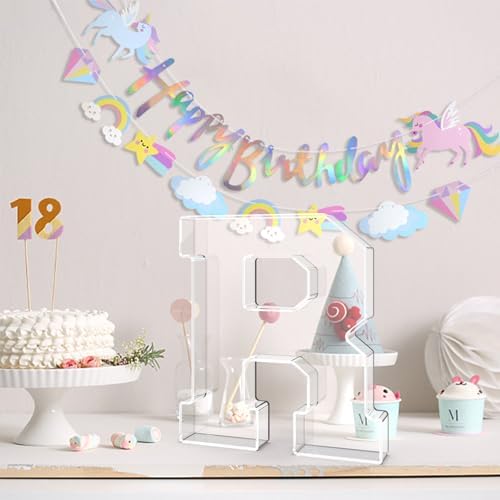 11" Acrylic Letter Charcuterie Tray,Fillable Alphabet & Number