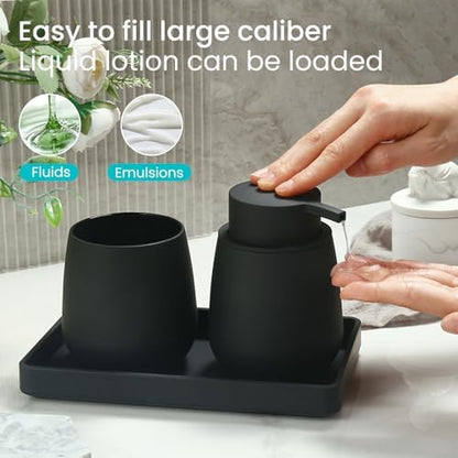 Black Bathroom Accessories Set, Modern 3 Pcs Bathroom Essentials