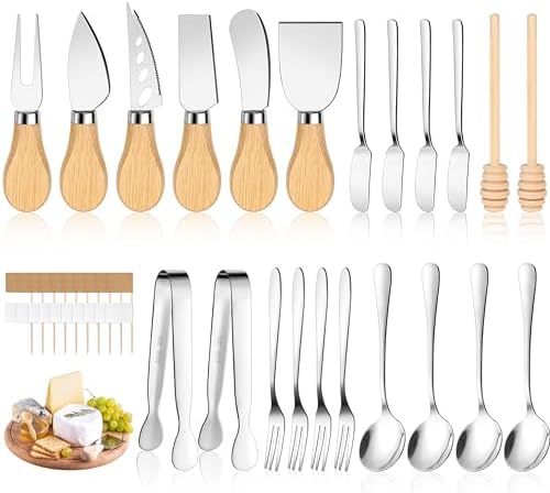 23 Pieces Charcuterie Board Accessories Cheese Spreader Knife Set