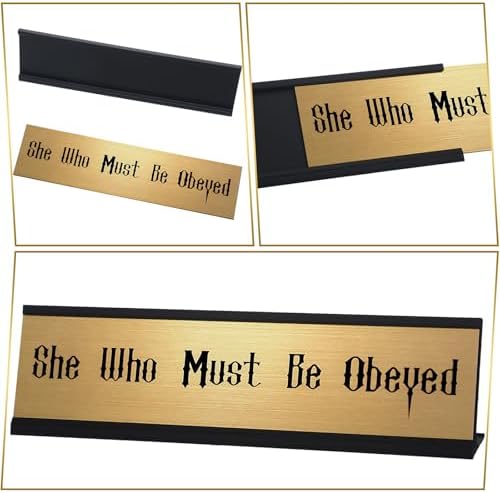 Wonderjune Funny Desk Sign She Must Be Obeyed Desk Plate Teacher