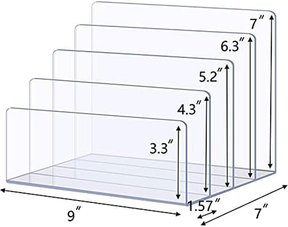 Sooyee Acrylic File Organizer for Desk, Mail Organizer