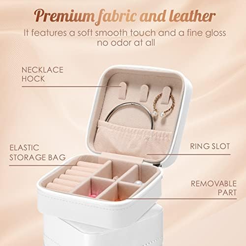 Junkin 8 Pcs Travel Jewelry Boxes, Bridesmaid Gifts for Women, 4