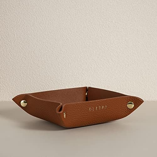 OLETHA Foldable Valet Tray, Travel Essentials for Women, Brown