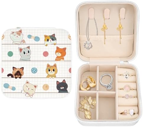 Cute Cat Travel Jewelry Organizer Cute Mini Jewelry Travel Case Small