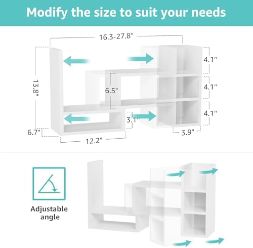 NUTIKAS Desk Shelves Desktop Organizer Shelf - White Office