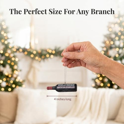 Wine with Friends Is Better Than Whining Alone Christmas Ornament
