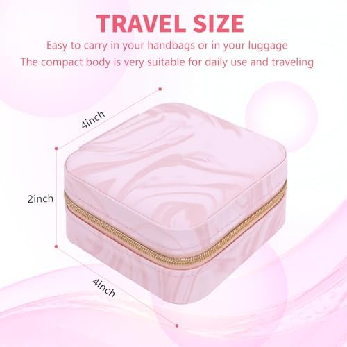 Travel Jewelry Case,Small Jewelry Box with Mirror,Gift for Girls Women