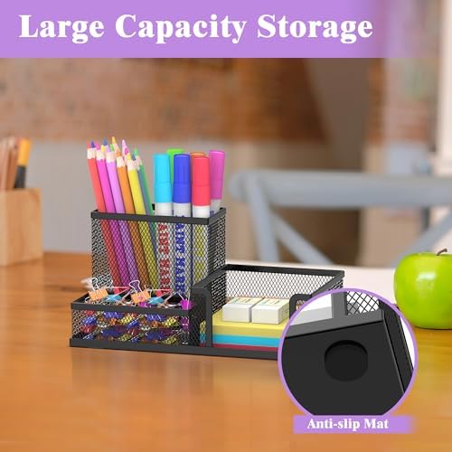 SUPEASY Pen Holder Desk Organizer, Office Supplies Pencil Holder with