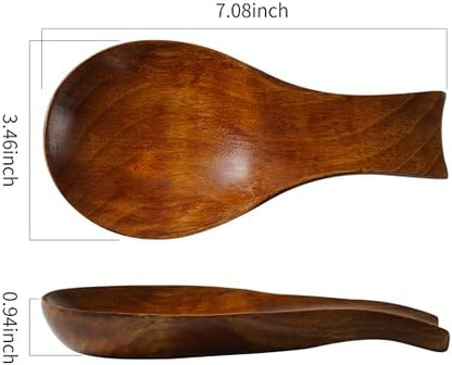 Acacia Wood Spoon Rest Spoon Holder for Stove Top, Utensil Holder for