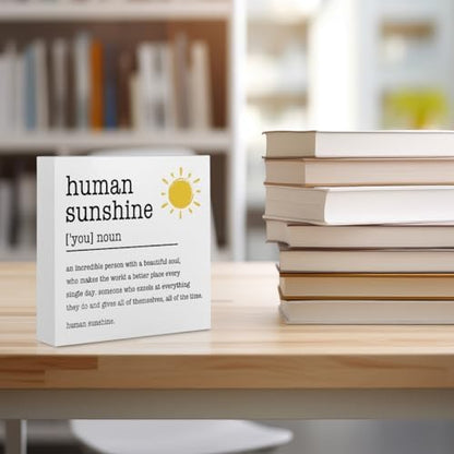 Sunshine Gifts Desk Sign Wooden Box Sign Table Decoration White