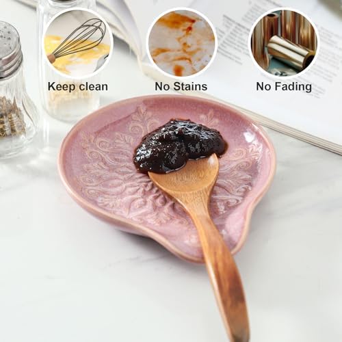 Farmhouse Ceramic Spoon Rests Holder for Kitchen Counter Stove Top