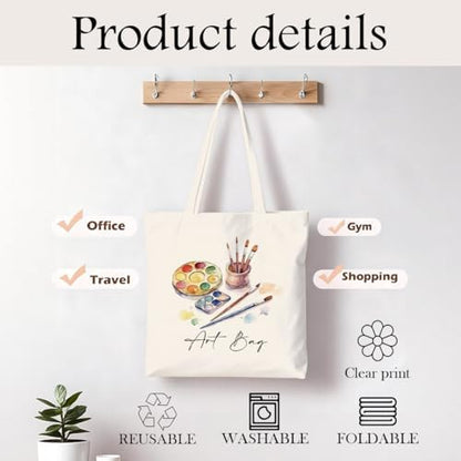 Funny Artist Gift Tote Bag,Reusable Canvas Design,Grocery Shopping